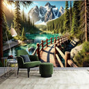 BSFHH Nature Tapestry Forest Tree Sea Cave Wall Hanging, Stream Through Rainforest Landscape Wall Art Tapestry for Bedroom Living room (Snow Scene, 110" × 87", Unframed) by CozyNest Decor