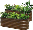 SnugNiture Galvanized Steel Raised Garden Bed, 6x2x2 ft, Outdoor Oval Deep Root Planter Box for Growing Vegetables, Flowers and Fruits by GreenHaven Gardens