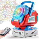 2025 Upgraded Bubble Machine with Remote Control, Automatic Rotation & RGB Lights, 1800mAh Rechargeable Battery, Type-C Charge, Bubble Maker for Kids, Weddings, Birthday Parties, Outdoor Activities by TinyTreasures Baby Boutique