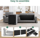 HONBAY Convertible Sectional Sofa with Storage Seat 6 Seat Sofa with Reversible Chaise U Shaped Sectional Couch for Living Room,Light Grey by CozyNest Decor