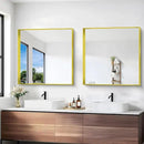 Gold Bathroom Mirror, 30x30 Inch Rectangular Framed Mirror, Large Wall Mounted Bathroom Vanity Mirror Over Sink for Bedroom,Restroom, Living Room, Hangs Vertically or Horizontally by CozyNest Decor