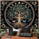 Lunerfex Tree of Life Tapastry Sun and Moon Tapastry Flower Boho Tree Mandala Wall Hanging for Bedroom and Living Room Decor Green Tree 70×90 Inches by CozyNest Decor