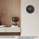 Driini Staircase Modern Wall Clock - Unique 10.5 in. Frameless Concrete Design - Contemporary, Minimalist Decor; No Numbers - Silent Battery Operated Clocks with Decorative Wooden Hands; Black by CozyNest Decor