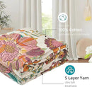 Boho Throw Blanket for Bed - 100% Pure Cotton Ultra Soft Rustic Quilt - Farmhouse Decor Bed Blankets, All Season Rustic Throw for Sofa Couch Chair(91''x 98'', Floral Blossom) by CozyNest Decor