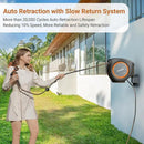 Ruvup Retractable Garden Hose Reel, 5/8in x 100ft Water Hose Reel with Metal Bracket, UV Resistant Automatic Hose Reel Wall Mount for Outside, Slow Retraction Any Length Lock 10 Spray Nozzle by GreenHaven Gardens