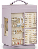 AKOZLIN 360° Rotating Jewelry Box 6-Tier Organizer Functional Jewelry Storage Case for Women Girls Ring Necklace Earring Bracelet Holder with Mirror Purple by TinyTreasures Baby Boutique