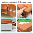 Toddler Booster Seat for Dining Table, PU Washable Double Safe Straps Non-Slip Bottom Booster Seat Dining Toddler, Portable Travel Increasing Cushion (Brown) by TinyTreasures Baby Boutique