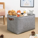 DULLEMELO Medium Storage Baskets for Organizing, Rectangular Fabric Storage Bins Collapsible, Perfect for Shelves, Closets, Nursery, Home, Office, Empty Gift Baskets (3-Pack,Grey) by TinyTreasures Baby Boutique