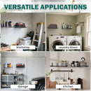 EVERHANGER Garage Wall Shelves 12x18 Inch, Wall Mounted Storage Shelf, Metal Shelf Rack, Heavy-Duty Shelf Organizer 2 Pack, Black by CozyNest Decor