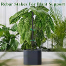 16 Inch Rebar Stakes 30 Pack Heavy Duty Ground Anchors with Chisel Point End Long Straight Steel Tent Stakes 3/8" Thickness Metal Spikes Black Coated for Concrete Timber Camping Garden Plant by CozyNest Decor