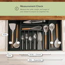 Premium Silverware, Flatware and Utensil Organizer for Kitchen Drawers, Food-Safe Contract Grade, Expandable from 14.5 to 25 In, Black Bamboo by CozyNest Decor