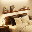BAMEOS Floating Shelf,Wall Shelf,Decor Wall Mounted Shelves,Hanging Shelf Set L24xW6 for Bathroom Kitchen Living,Kitchen,Room Bedroom Storage, Rustic Brown by CozyNest Decor