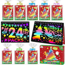 ZMLM Rainbow Scratch Party Favors Kids: Birthday Gifts Toy Bulk Scratch Art Notebook 24 Pack Birthday Goodie Bags Stuffers Girls Boys Art Craft Pad Classroom Prizes School Teacher Supplies (Christmas) by TinyTreasures Baby Boutique