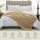 Amélie Home Chunky Knit Throw Blanket for Couch, Soft Chenille Crochet Blanket for Sofa, 50"x60", Beige by CozyNest Decor
