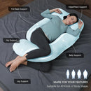 MOON PARK Pregnancy Pillows for Sleeping - U Shaped Full Body Maternity Pillow with Removable Cover - Support for Back, Legs, Belly, HIPS - 57 Inch Pregnancy Pillow for Women - Aqua by TinyTreasures Baby Boutique