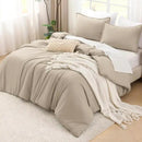 Litanika Khaki Comforter Set King Size, 3 Pieces Solid Bedding Comforter Set, All Season Down Alternative Bed Set (104x90In Comforter & 2 Pillowcases) by CozyNest Decor