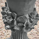 Christopher Knight Home Jorine Light Concrete Planter, Patio Planter, Mid-Centry Gadern Urn, Large Garden Pot, Floral Relif Design, Flower Urn with Drainage Hole for Backyard Home, Antique Gray by CozyNest Decor