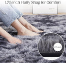 Fluffy Area Rug, 4x5.8 Tie-Dyed Dark Grey Rugs for Bedroom, Soft Plush Area Rugs for Living Room, Nursery, Study Room, Dressing Room, Home Decor by TinyTreasures Baby Boutique