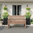 Outdoor Bench, 2-Person Poly Lumber Garden Bench, All-Weather Outside Bench with 800 lbs Weight Capacity, Never Rot or Fade, Looks Like Real Wood, Teak by GreenHaven Gardens