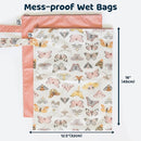 Tiny Twinkle Mess- Proof Waterproof Wet Dry Bag | 2-Packk Reusable Wet Bags for Swimsuits & Baby Clothes | Leakproof Wet Bag for Travel & Diaper Changes for Baby (Flutter) by TinyTreasures Baby Boutique