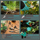 Gardening Tools 14-Piece Heavy Duty Gardening Hand Tools with Fashion and Durable Garden Tools Organizer Handbag,Rust-Proof Garden Tool Set by GreenHaven Gardens