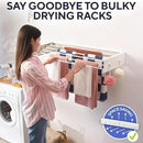Foldable Wall Mounted Drying Rack 28 inch - Easy to Install Hanging Rack for Laundry Room - Space Saving Design with 55-lb Capacity - Perfect Drying Racks for Clothes Towels & More by CozyNest Decor