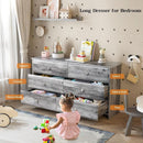 VINGLI Gray Dresser 6 Drawer, 54" Long Dresser for Bedroom, Wood Chest of Drawers with Textured Drawer Fronts, Rustic Grey Dressers Chest, 14.5" D x 53.9" W x 29.1" H by TinyTreasures Baby Boutique
