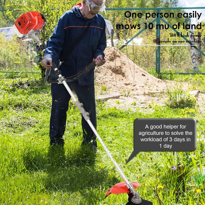 Gas Weed Eater, 52CC 2-Stroke Weed Wacker Gas Powered, 2 in 1 Multi-Functional String/Grass Trimmer, Brush Cutter for Gardening Shipping from USA Fast Arrival, photo 3 of 6