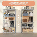 MZG 1750 lbs 5 Tier Storage Rack Metal Wire Shelving Unit, Storage Standing Household Shelf Organizer for Kitchen Pantry Closet Garage Basement Utility Room, Chrome 15.8" D x 45.3" W x 70.4" H by CozyNest Decor