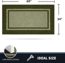 PURRUGS Dirt Trapping Door Mat 34" x 60", Non-Slip/Skid Machine Washable Entryway Rug, Shoes Scraper, Area Rug, Super Absorbent Welcome Mat for Muddy Wet Shoes and Paws, Budding Green & Sage Green by CozyNest Decor