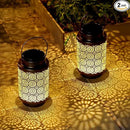 2 Pack Solar Lanterns Outdoor Waterproof, Hanging Led Lantern Garden Decorative, Metal Decorative Garden Lights, Solar Outdoor Lights Decor for Table Patio Garden Yard Pathway, Bronze, T00012 by GreenHaven Gardens