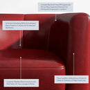 BELLEZE Accent Barrel Chair, Linen Round Chair Club Tub Sofa Corner Chair with Flared Legs and Cozy Soft Padding for Living Room Bedroom Waiting Room - Red by CozyNest Decor