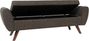 HomePop Modern Storage Bench with Wood Legs Home Décor|Bench with Storage for Living Room & Bedroom - Dark Brown Boucle by CozyNest Decor