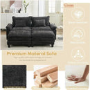 URRED Modular Sectional Sofa Comfy Cloud Couch, Modern Chenille Sofa Sleeper Deep Seat Couches with Ottoman/Pillows for Living Room (Black, 82.6''- 2 Ottomans) by CozyNest Decor