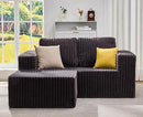 Hobestluk Modular Sectional Sofa Memory Foam Couch L Shape Sofa for Living Room Loveseat with Chaise Lounge Cloud Couch with Removable Cover (Stripe Grey, Loveseat with Chaise) by CozyNest Decor
