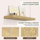 RICHFOCUS 36Inch Floating Shelves for Wall 2 Pack Shelves for Bedroom|Kitchen|Bathroom Wall Mounted Rustic Wood Floating Shelf with Invisible Brackets for Books|Storage|Decor, Oak by CozyNest Decor