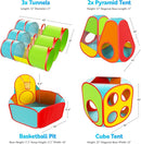 Playz 7pc Kids Play Tent with 1 Big Ball Pit for Babies, 3 Play Tunnel for Toddlers, and 3 Pop Up Tents Playhouse Bundle, Best Birthday Gift for Boys & Girls, Indoor & Outdoor Use Portable Play Center by TinyTreasures Baby Boutique