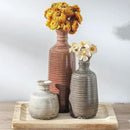Ceramic Vases Set of 3, Neutral Rustic Farmhouse Vases Home Decor Decorative Flower Vase Modern Boho Pampass Vase for Table Mantel Entryway Shelf Living Room Kitchen Bathroom - Brown by CozyNest Decor