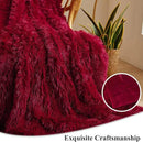 XeGe Luxury Faux Fur Throw, Red Soft 50x60 Fluffy Blanket, Shaggy Plush Decorative Couch Blanket, Autumn Cute Furry Fuzzy Lap Bed Throw for Kids Women Men Teen Girls by CozyNest Decor