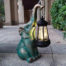 JOYBEE Garden Statues Elephant with Solar Lantern Outdoor Decor-Elephant Solar Figurines Lights Decorations for Patio Yard Lawn Ornaments-Gifts for Birthday Easter Housewarming by CozyNest Decor