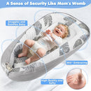 KISS GOLD Baby Lounger - Breathable Soft Cotton Cover Baby Lounger Nest, Babies Essentials Gifts, Portable Lounger for Baby Tummy Time Floor Playing Seated Support for Home and Travel by TinyTreasures Baby Boutique