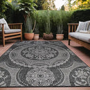 Medallion Outdoor Rug 10x14 Washable Outside Carpet for Indoor Patio Porch Waterproof Easy Cleaning Non Shedding Area Rugs Dark Gray 10 x 14 by CozyNest Decor