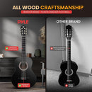 Pyle 6 String Acoustic Guitar, Right, 3 Black, Gloss, 36" (PGACLS82BK.X9) by TinyTreasures Baby Boutique