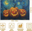 Halloween Placemats Set of 4 Pumpkin Vincent Van Gogh Starry Night Art Linen Table Mats 12x18 Inch Jack O Lantern Farmhouse Place Mats for Party Kitchen Dining Outdoor Indoor Decor by CozyNest Decor