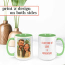 Personalized Coffee Mug, Custom Photo Caricature Gift, Funny Customized Coffee Gift for Men & Women, Custom Mugs with Pictures, Light Green 15oz Customized Ceramic Tea Cup by TinyTreasures Baby Boutique