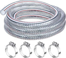 Frienda Heavy Duty Steel Wire Flexible Tubing with Fasteners PVC High Pressure Drain Hose Tube Pond Tubing Clear Wire Reinforced for Pond Bilge Pump Vacuum Suction Hose(6.6 Ft, 3/4 Inch Id) by GreenHaven Gardens