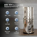 Gravity Water Filter System - 3.25 Gallons - NSF Certified - AISI 304 Stainless Steel Countertop Water Filter System with 2 Smart (Black) Carbon Filter Elements & Free Stainless Steel Water Spigot by CozyNest Decor