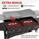 Royal Gourmet GD405A 4 Burner Propane Gas Grill and Griddle Combo with Grilling Gear Set, Griddle Grill Combo with Foldable Side Tables for Outdoor Cooking While Camping or Tailgating, Black by GreenHaven Gardens