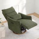 CHITA Swivel Rocker Recliner Chair, Power Nursery Glider Recliner, Nursery Rocking Chair with Adjustable Power Headrest, FSC Certified, Solid Wood Base, Moss Green by TinyTreasures Baby Boutique