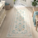 jinchan Hallway Runner Rug 2x8 Vintage Floral Distressed Design - Machine Washable Non-Slip Low-Pile Soft Thin Faux Wool Kitchen Carpet for Farmhouse Bedroom Laundry Room(2x8ft,Apricot Multi) by TinyTreasures Baby Boutique